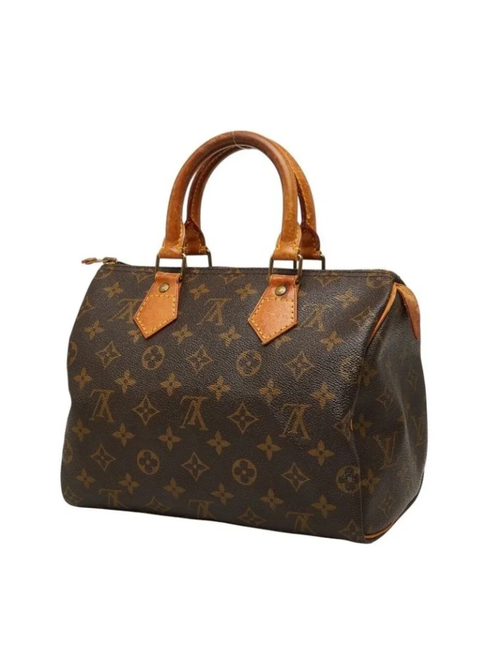 Louis Vuitton Monogram Speedy 25 Handbag Brown Leather